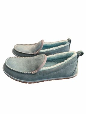 LL Bean Women's Mountain Slippers Moccasin Fleece Lined Soft Spruce Size 9